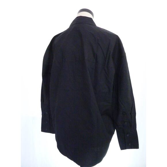 NWT Everlane Minimalist Black Oversized Long Sleeve Button Down Shirt XXS Cotton - Picture 4 of 8